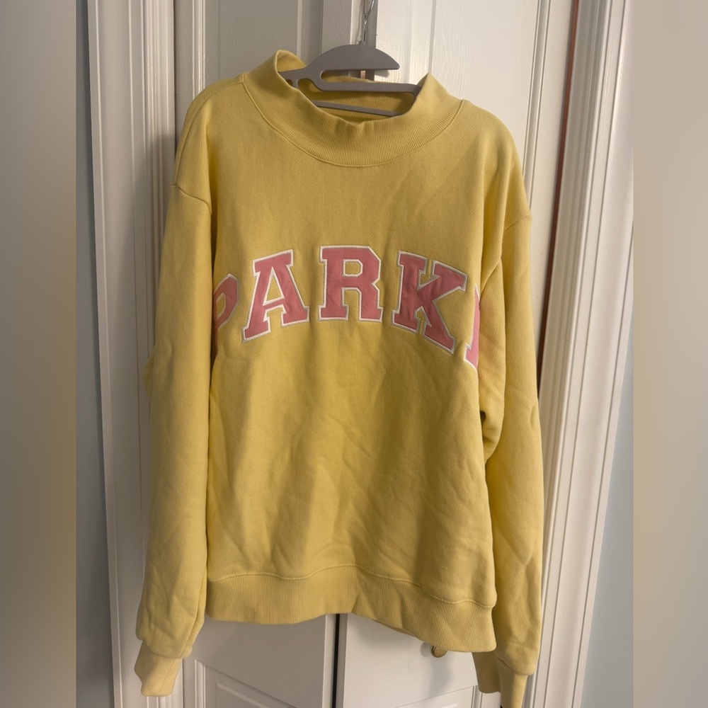 Parke Yellow and Pink Mockneck Sweatshirt